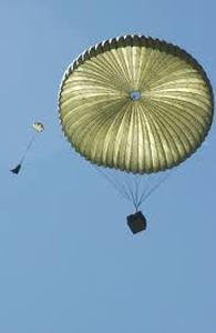 lot 9 image: U.S. Army Cargo Parachute Model # G12E, 64 ft Diameter, Weight 128 lbs