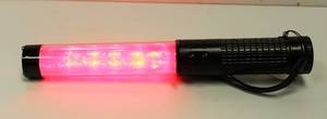 lot 24 image: Bright LED Safety Traffic Baton Flashlight Stick With Self Whistle, Front Light & Magnetic Base. New In Box