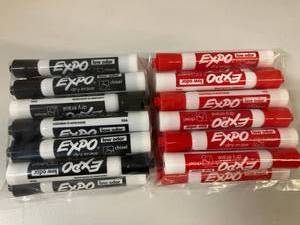lot 95 image: Black and Red Dry Erase Markers