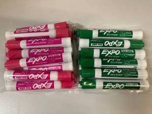lot 101 image: Pink and Green Dry Erase Markers