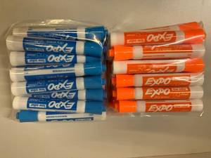 lot 106 image: Light Blue and Orange Dry Erase Markers