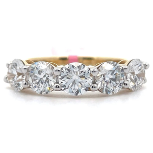 lot 4 image: Classic 2.50 Carat Diamond Five-Stone Ring in 14k Yellow Gold VIDEO