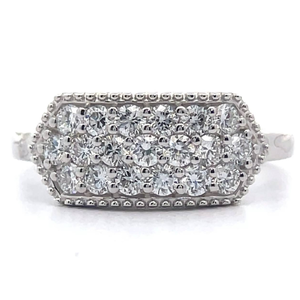 lot 43 image: NEW 0.76 Carat Pav Diamond Geometric Ring VIDEO