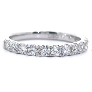 lot 39 image: 1 Carat Diamond 12 Eternity Ring in 14k White Gold w Report VIDEO