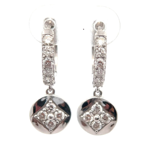 lot 45 image: NEW 0.75 Carat Diamond Dangle Charm Hoop Earrings VIDEO