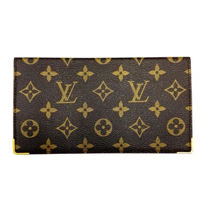 lot 45B image: Louis Vuitton Monogram Canvas Long Bifold Wallet with Gold Corner Plates Pre-Owned Retail $600