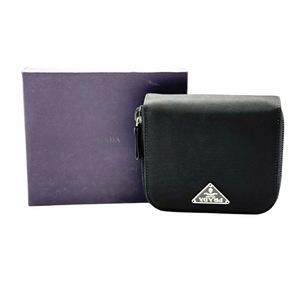 lot 31D image: Prada Black Tessuto Nylon Compact Wallet with Box Pre-Owned Retail $450