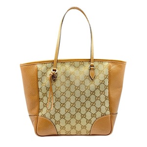 lot 10C image: Gucci Brown Canvas x Leather Tote Bag Pre-Owned Retail $1,200