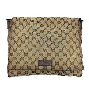 lot 18C image: Gucci Brown GG Canvas x Leather Crossbody Pre-Owned Retail $1,200