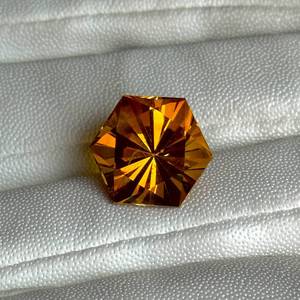 lot 5B image: 13.82 Carat Natural Citrine  Custom Hexagonal Fantasy Cut Estimated Retail $1,200$1,800 VIDEO