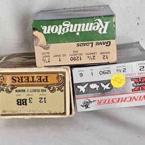 lot 55 image: 12ga Shells, BB, 6, 7 12-3 Boxes