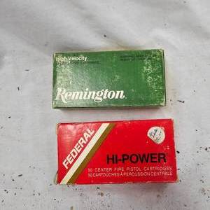 lot 72 image: 2 Boxes 380 ACP, (1)HP,(1FMJ)