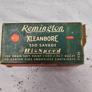 lot 75 image: 250 Savage, RARE, Remington Shells, Full Box
