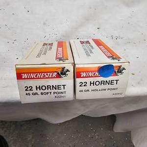 lot 81 image: 2 Boxes 22 Hornet, As New, Winchester Brand