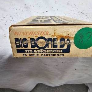 lot 87 image: Rare-Rare Winchester 375 Winchester Big Bore, Full Box