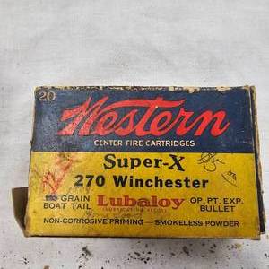 lot 95 image: Vintage Western 270 Win Super X Full Box