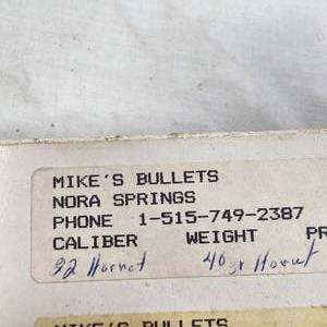 lot 102 image: 22 Hornet 40gr Hornady Bullet, Box of 50