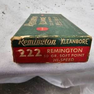 lot 106 image: Remingon Kleanbore 222 Rem 1960s Very Nice, Full Box