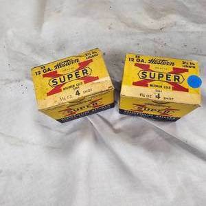 lot 131 image: (2) Western Super X, 12ga Very Nice Condition #4 Shot