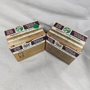lot 114 image: 2 Boxes Herters 12ga-#8,#5 Shells, Very Nice