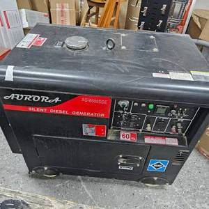 lot 255 image: Aurora Diesel Generator, appears to be like new, rarely used, Model AG16500SDE-6500 Watt