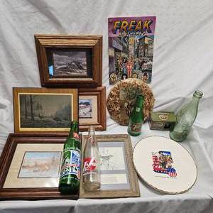 lot 204 image: 1976 Farm Fest Plate, Bottle, Misc Pictures and Bottles