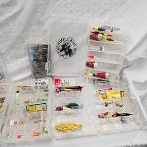 lot 207 image: 7 Tackle Boxes of Tackle and Weights Fishing Tackle