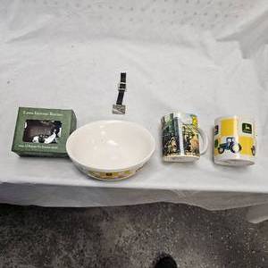 lot 197 image: John Deere Bowl and 2 Coffee wNew Watch Fobs
