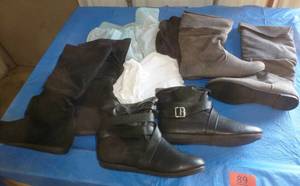 lot 89 image: Adult shoes size 7 and some clothing