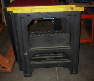 lot 98 image: 2 Plastic Stanley sawhorses