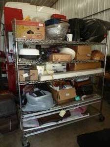 lot 150 image: Metro shelving full of items not picked up or not sold Plus whatever doesnt sell on this auction