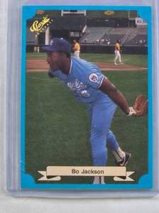 lot 140 image: Bo Jackson Rookie 1988 Classic #208 - Kansas City Royals Baseball Card
