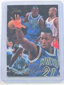 lot 283 image: Kevin Garnett Rookie 95-96 Flair #206 - Minnesota Timberwolves Basketball Card
