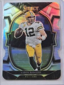 lot 19 image: Aaron Rodgers 2022 Panini Select Silver Holo Die Cut Prizm 55