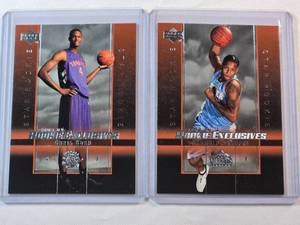 lot 26 image: Chris Bosh and Carmelo Anthony Rookie Cards 2004 Upper Deck Rookie Exclusives