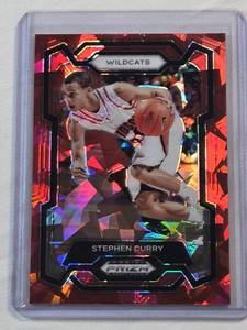 lot 29 image: Stephen Curry 2024 Panini Prizm Draft Picks Red Cracked Ice #77