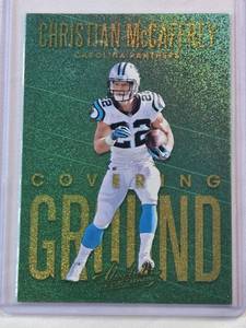 lot 35 image: Christian McCaffrey 2018 Panini Absolute Aqua Foil Insert  No. CC-GM