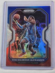 lot 51 image: Shai Gilgeous-Alexander 2020-21 Panini Red White Blue Prizm #118