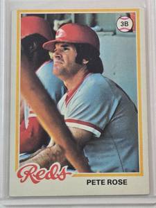 lot 65 image: Pete Rose 1978 Topps No. 20 Vintage Baseball Card