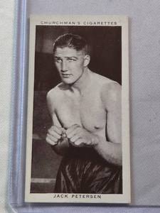 lot 74 image: Jack Petersen 1938 Churchmans Boxing Personalities No. 32