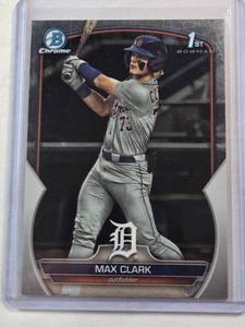 lot 83 image: Max Clark 2023 1st Bowman Chrome No. BDC-76