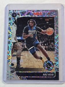 lot 93 image: Naz Reid Rookie 2019-20 Panini Silver Laser Prizm No. 253 Premium Stock