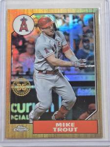 lot 111 image: Mike Trout 2022 Topps Refractor No. 87BC-1