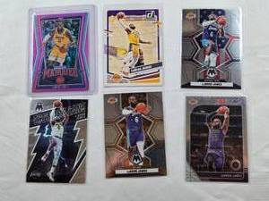 lot 114 image: Lot of 6 LeBron James Cards with Inserts