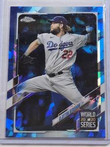 lot 117 image: Clayton Kershaw 2021 Topps Chrome World Series Sapphire #179