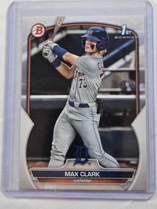 lot 129 image: Max Clark 1st Bowman No. BD-76 - Detroit Tigers Baseball Card