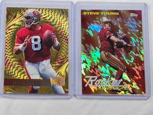 lot 147 image: Lot of 2 Steve Young Football Cards - San Francisco 49ers