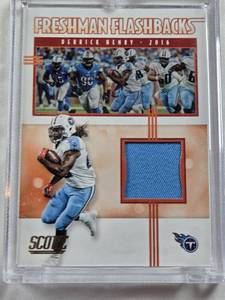 lot 166 image: Derrick Henry 2020 Panini Score Freshman Flashbacks Player Worn Jersey Card #FF-DH - Tennessee Titans
