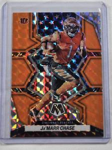 lot 168 image: JaMarr Chase Rookie 2022 Panini Mosaic Prizm Orange Color Match #263 - Cincinnati Bengals