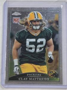 lot 179 image: Clay Matthews Rookie 2009 Topps Chrome #TC133 - Green Bay Packers Football Card